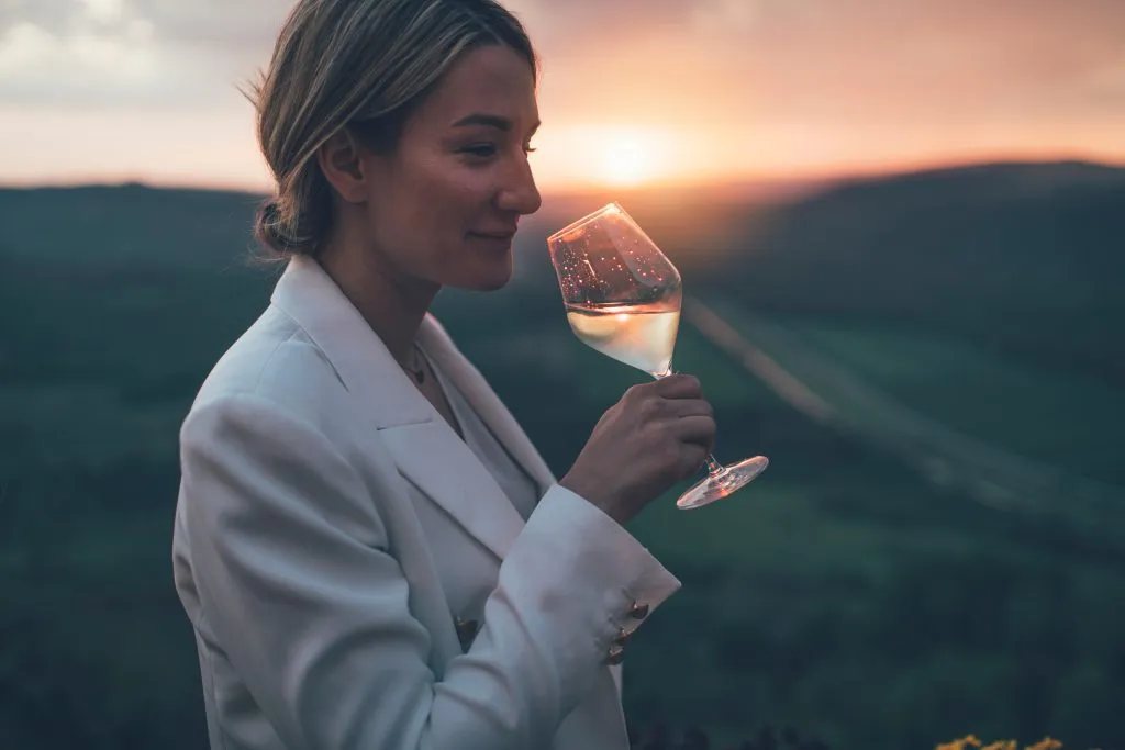 Tasting wine in winery